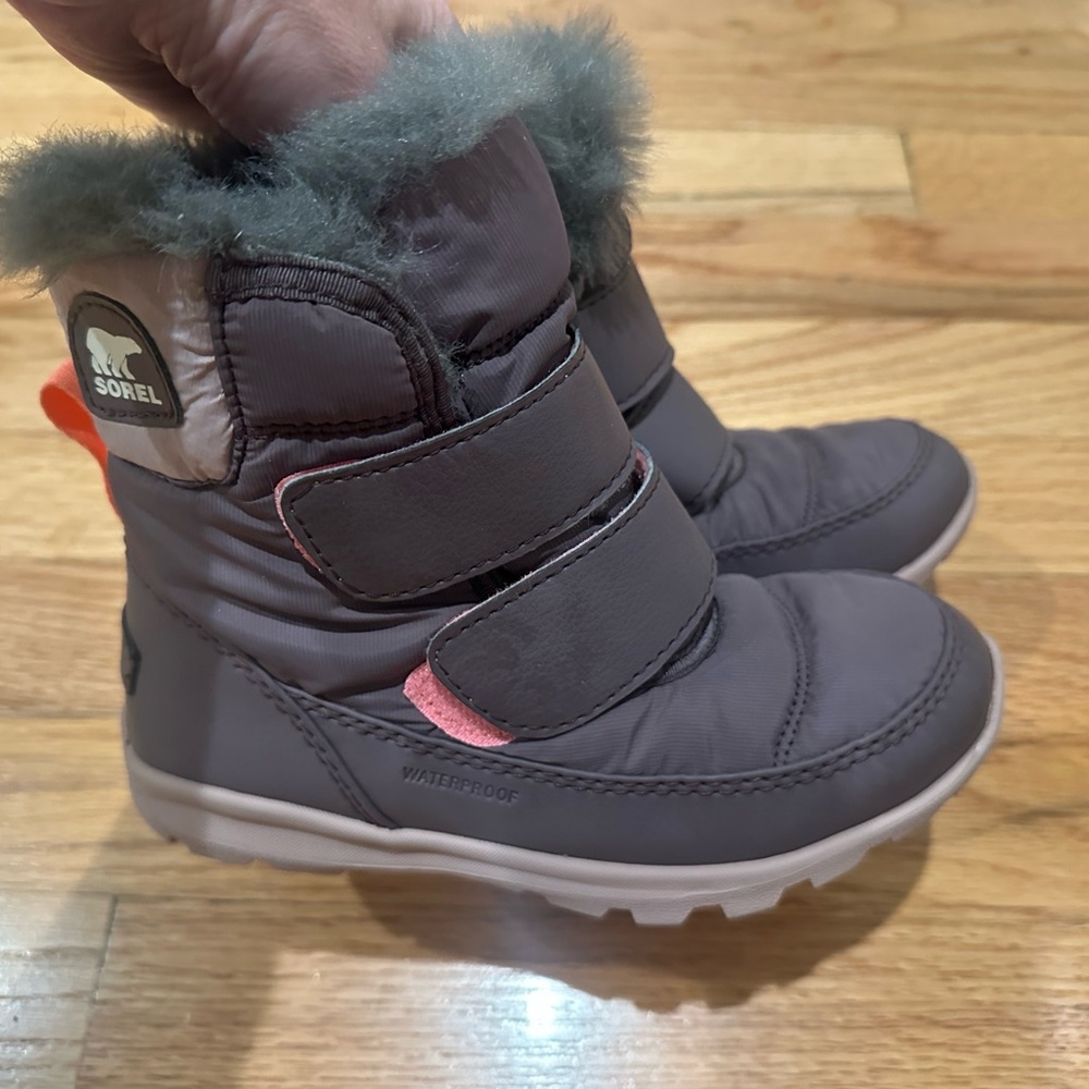 Sorel Charcoal / Dark Plum Boots with Plush Trim